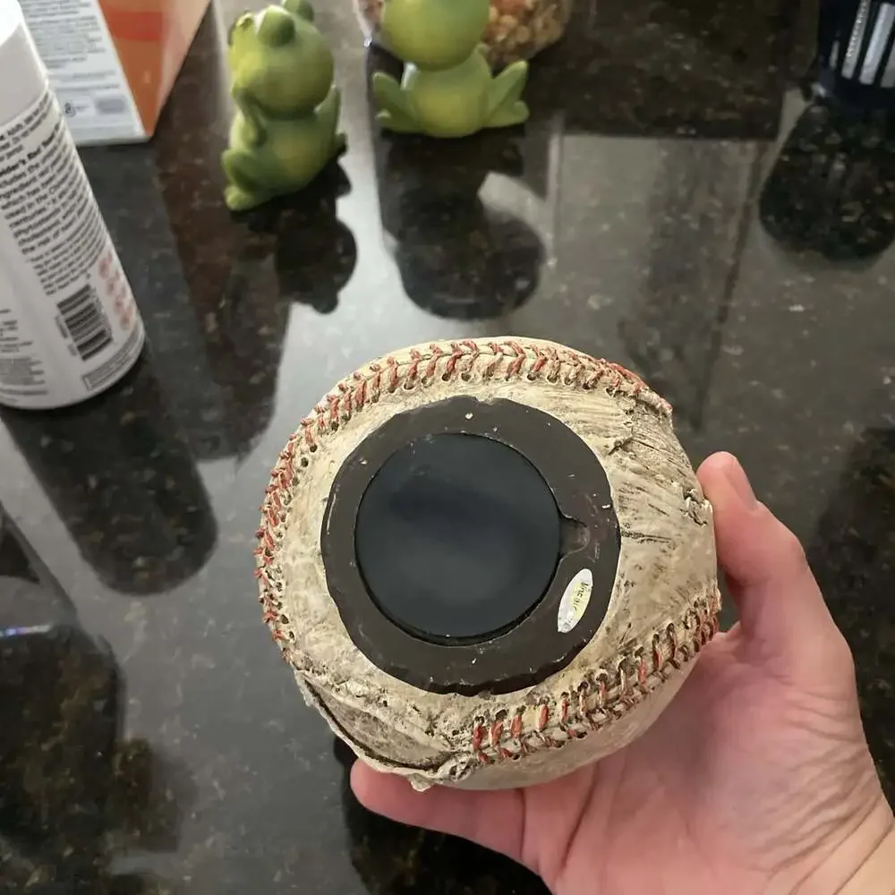 Vintage Hard Resin Softball/Baseball Coin Bank - White